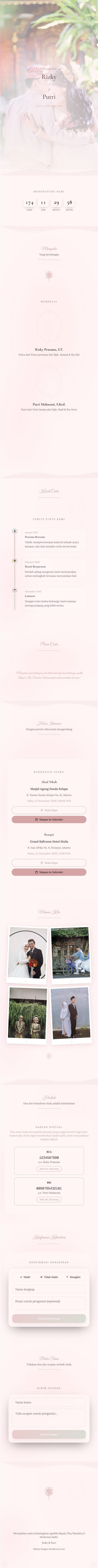 Contoh undangan dengan template Elegant Floral